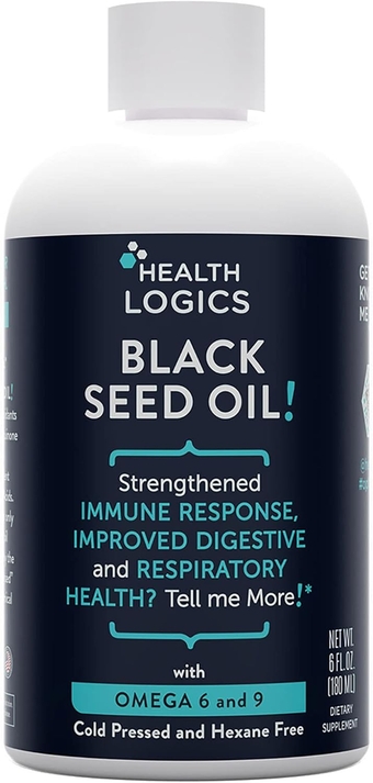 Black Seed Oil | Rich Source of Omega 6 & Omega 9 | Pure Cold Pressed Black Cumin Seed Oil for Respiratory, Digestive, and Immune  | 6 fl oz