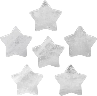Set of 5 Star Shape Healing Crystal Pocket Palm Stones, Polished Worry Stone for Reiki Chakra Balancing, Jewelry Making, Home Decoration