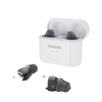 Hearing Aids for Seniors, OTC Rechargeable Hearing Aids, Digital Hearing Aids,Hearing Amplifier with Button Volume Control, Into Ear No Squealing Hearing Assist Device for Nature Sound (Black)