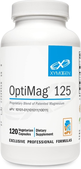 OptiMag 125 - Magnesium Chelate Supplement with Di-Magnesium Malate + Magnesium Glycinate Lysinate to Support Nerve, Muscle, Bone Health + Heart Health (120 Magnesium Pills)