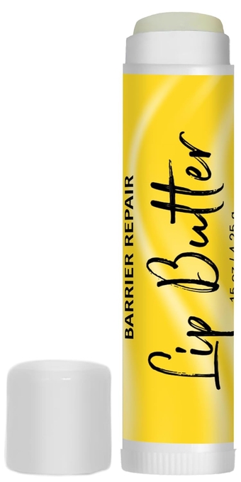 100% Natural Sweet Ghee Barrier Repair Lip Butter Balm — Soften and Replenish with Pomegranate, Cocoa Butter, Green Tea, and Ceramides for Dry, Cracked, Chapped Lips (4.5g Tube)
