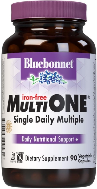 Nutrition Multi One (Iron Free) Vegetable Capsules, Complete Full Spectrum Multiple, B Vitamins, General Health, Gluten & Milk Free, Kosher, 3 Month Supply, White, 90 Count