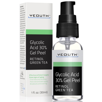 Glycolic Acid Peel for Face, Chemical Peel for Face at Home Glycolic Acid 30% Gel Professional with Retinol & Green Tea, Chemical Exfoliant for Face for Dark Spots & Acne 1oz