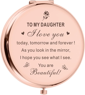 Easter Basket Stuffers Valentines Gifts for Daughter from Mom Dad to My Daughter Birthday Compact Mirror Gift Christmas Mother Daughter Gift Teenager Girls Daughter Gift from Mom Mothers