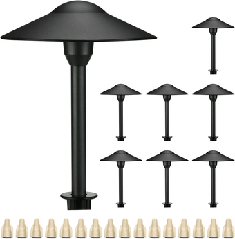 ® 3W Landscape  12V Landscape Lights Low Voltage Landscape Path Lights Warm White Waterproof Outdoor Replaceable G4 LED Bulb for Garden Pathway Lawn Yard (Black, 8-Pack)