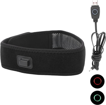 Head Heating Pad Electric Head Wrap Carbon Fiber Heating 3 Gears Temperature Adjustment Head Belt Wrap Black 5V Heat Heated Head Wrap Heating Pad for Head Pain