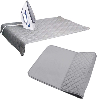 Ironing Blanket, Magnetic Mat Laundry Pad, 31.6"x17.6", Gray, Quilted, Washer Dryer Heat Resistant Pad, Iron Board Alternative Cover