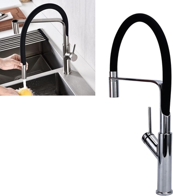 Kitchen Faucet,Single Handle, Easy to Use,360 Degree Rotating Spout,Brushed Nickel Surface,Salt Spray Tested for Home Use