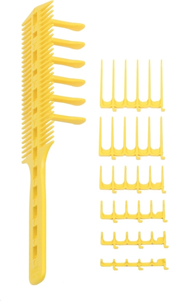 Scissor Clipper Over Comb Hair Cutting Tool - Barber Hair cutting kit - DIY Home Hair cutting Guide Comb Set (Classic Set, Yellow)