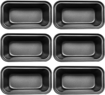 6 PCS Nonstick Carbon Steel Baking Bread Pan,Mini Loaf Pans,Small Banana Bread Tins,6.2" x 3.2"
