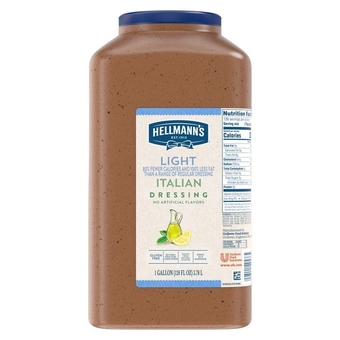 Hellmann's Light Italian Salad Dressing Jug Gluten Free, No Artificial Flavors or High Fructose Corn Syrup, Colors from Natural Sources, 1 gallon, Pack of 4