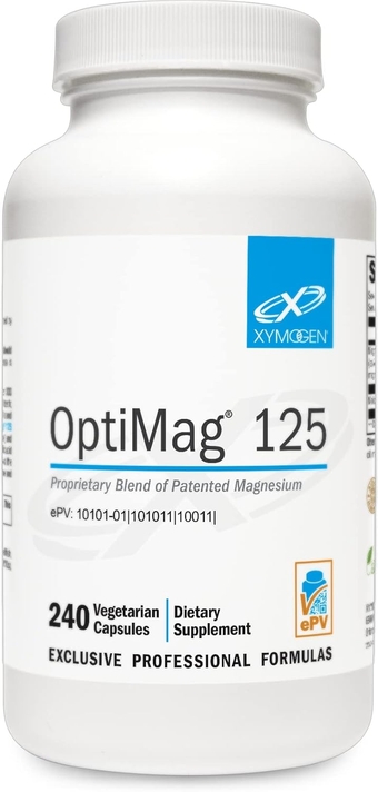 OptiMag 125 - Magnesium Chelate Supplement with Di-Magnesium Malate + Magnesium Glycinate Lysinate to Support Nerve, Muscle, Bone Health + Heart Health (240 Magnesium Pills)