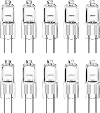 G4 10W Halogen Bulb JC T3 Bi-Pin Light Bulbs(20 Pack) Clear 2 Pin Crystal Light Precision Halogen Light Bulbs for Accent Light, Microscope Light, Chandeliers, Track Lighting, Warm White, AC/DC 24V