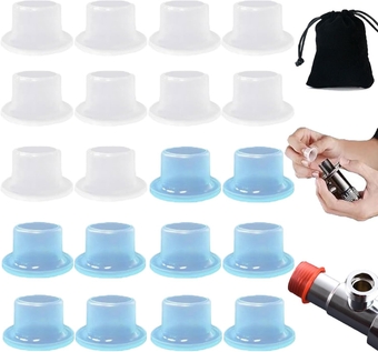 Faucet Leak-Proof Sealing Gasket, Silicone Raw Material Belt, Heavy Duty Hose Sealing Washer, Rubber Pipe Sealing Rings, Leak-Proof Silicone Plug for Faucet Triangle Valve (20PCS-B)
