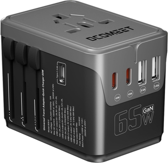 Universal Travel Adapter, GaN 83W International Plug Adapter with 3 USB-C PD Fast Charging & 2 USB-A Ports QC Wall Charger All-in-one Worldwide Power Outlet for US to EU UK AUS (Black)