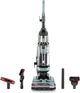 DU1275 Bagless Upright Vacuum Lightweight Carpet Cleaner with 4 Height Adjustment, Hair Eliminator brushroll, Pet HandiMate & 2 Cleaning Tools, Light Green