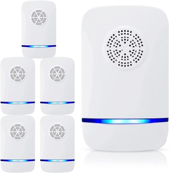 Ultrasonic Electronic Repellent for Pest Control – Rodent Ultrasonic Indoor Pest Repellent, Plug-in, for Mosquitos, Roaches, Spiders, Fleas, Mice & Bugs – Pack of 6