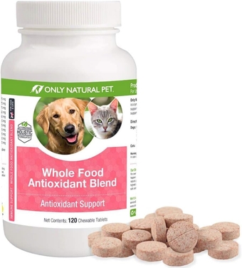 Whole Food Antioxidant Green Tea & Berry Antioxidant Vitamin Supplement Blend for Dogs & Cats to Support A Healthy Immune System, Fight Free Radical Damage - 60 Soft Chews