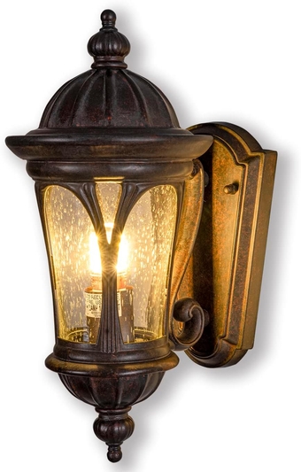 Vintage Outdoor Wall Mount Light Fixtures, Aluminium Waterproof Exterior Wall Lantern with Seeded Glass, Anti-Rust Outside Wall Sconce Porch Lights for House Garage, Doorway, Bronze