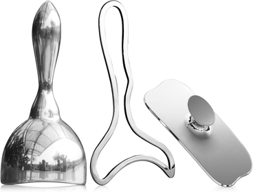 3-in-1 Stainless Steel Therapy Massage Tool, Gua Sha Paddle & Swedish Cup & Mushroom Massager, Maderoterapia Kit Colombiana for Lymphatic Drainage, Cellulite Remover, Body Sculpting