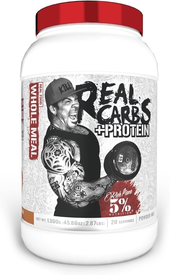 Rich Piana Real Carbs + Protein | Clean Mass Gainer Protein Powder | Real Food Carbohydrate Fuel for Pre Workout/Post-Workout Recovery Meal | 2.87 lb, 20 Srvgs (Banana Nut Bread)