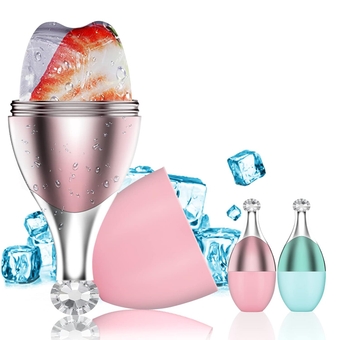 Ice Face Roller,Eyes and Neck,Facial Ice Roller Massager with Nozzle Spray,Silicone Ice Mold for Face,Reusable Ice for Face Holder for Brighten Skin &Enhance Natural Glow &Remove Fine Lines(Pink)