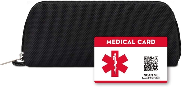 Portable Insulin Pen Case,Diabetic Pen Wallet,Diabetes Bag with Medical Alert ID Card Tag, Black