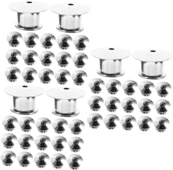 60 Pcs Flat Buckle Locking Lapel pin Backs pin Locks Locking pin Backs hat Backs Head Covers Brooch pin Backs Enamel snap Clips for Hair Copper Brooch Locking pin Retainer Replace