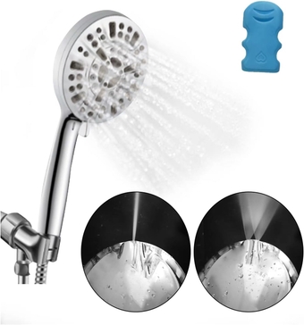High Pressure 10 Mode Handheld Shower Head - Anti Clogging Nozzle with Handheld High Pressure Shower Head, Filtered Shower Head, Cleans Tubs, Tiles and Pets