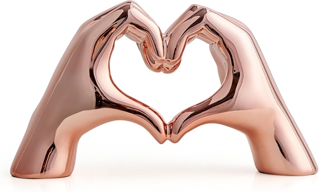 Home Decor Love Heart Hands Statue, Taylor Swift Rose Gold Heart Room Decor, Modern Art Home Decorations for Living Room Bedroom Shelf Coffee Table Centerpiece, Gift for Women Wedding