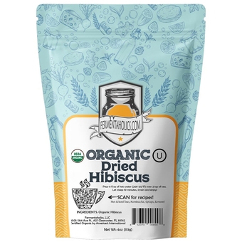 USDA Certified Organic Dried Hibiscus Flowers - Perfect For Kombucha Brewing