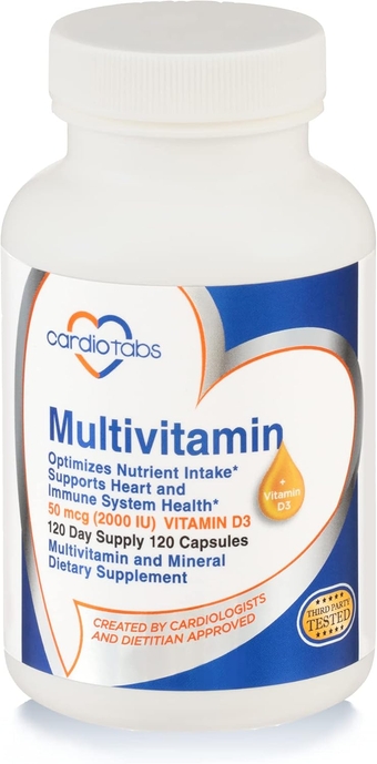Multivitamin - Heart and Immunity Supplements For Men & Women, Multivitamin for Men & Women, with Minerals B-Vitamin Complex, Vitamins A, C, E, K and 2000 IU Vitamin D3, 120-Count Bottle