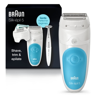 Epilator Silk-épil 5 5-810, Hair Removal Device, Epilator for Women, Shaver & Bikini Trimmer, Cordless, Rechargeable, Wet & Dry