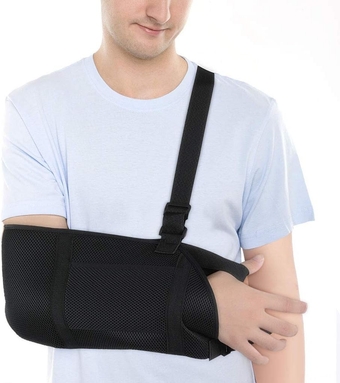 Arm Sling for Women and Men, Shoulder Sling with Thumb Support and Split Strap, Arm Slings Shoulder Immobilizer for Broken Arm Immobilizer Wrist Elbow, black