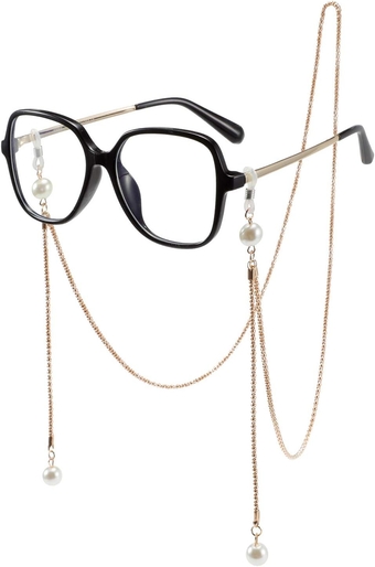 Blue Light Blocking Glasses with Eyeglasses Chain for Women