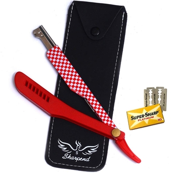 Professional Barber Straight Edge Razor - Barber Razor-Single Edge Barber Knife Razor for Men with 10 Disposable Stainless Steel Barber Razor Blade - Barber Knife Folding Razor