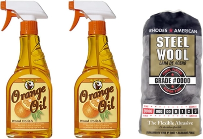 Orange Oil 16 Ounce X Two Bottles, Clean Kitchen Cabinets, Best Hardwood Floor Cleaner, Orange Wood Cleaner