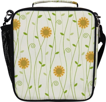 Lunch Bag Vintage Floral Small Sunflowers Thermal Insulation Cooler Bag Sling Shoulder Bag Bento Box Holder Bag Meal Prep Food Tote