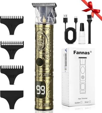 Hair Clippers for Men, Professional Hair Trimmer Barber Cordless Zero Gapped Hair Clippers with LCD Display, Mens Gifts Beard Trimmer T Liners Shavers Edgers Clipper for Hair Cutting - Gold