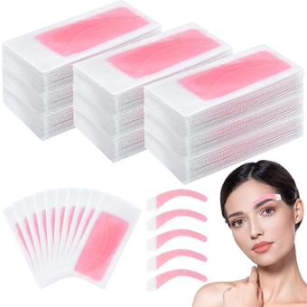 Eyebrows Wax Strips Face Eyebrow Shaper Wax Strips Cold Waxing Strip for Eyebrow Ready to Use Facial Hair Removal Strips for Women Home and Traveling, Double Side (12 Pairs)