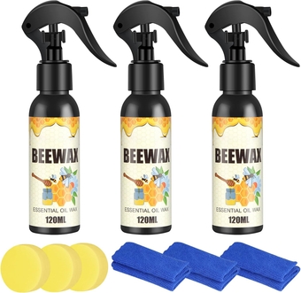3PCS Natural Beewax Spray Beewax Furniture Polish Beewax Spray Cleaner Used for Wooden Floors Table Chair Beewax Polish Spray for Care Wooden Furniture