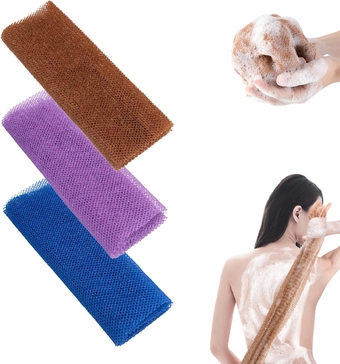 Muvala African Exfoliating Net, 2023 New African Exfoliating Washcloth African Net Sponge, African Loofah Exfoliating Net, Exfoliating Skin Back Scrubber for Body (3Pcs-B)