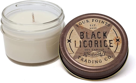 Black Licorice Scented Candle, 4 Oz. Handcrafted Soy Wax Candles for Men & Women, Fragrant Aromatherapy Candle with Jar, Unique Room Scents, Relaxing Home Essentials for Mom, Daughter or Friend