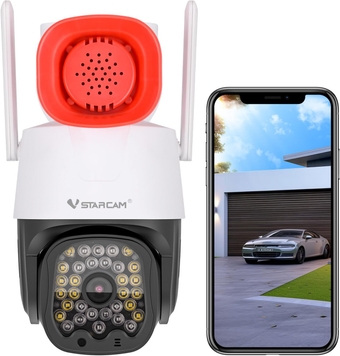3MP Security Camera Outdoor,Home Camera Security, Outdoor WiFi Camera with 2.5-Inch High-Decibel Speaker, 360° PTZ Camera, Motion Detection,Two-Way Audio,Siren, Color Night Vision