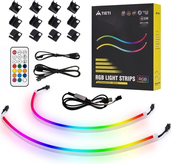 Light Strips for PC with Remote,USB Led Lights Strip for TV, Mirror, Wall Decorations,Neon LED Strip Kit for 5V 3-Pin RGB LED Headers Compatible with Razer,Corsair,Asus Aura