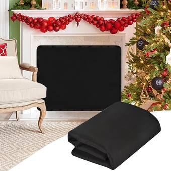 Magnetic Fireplace Cover for Inside Fireplace Stops Heat Loss, Fireplace Blanket Draft Stopper for Winter & Summer, Hot & Cold Air Blocker, 39”W X 35”H Insulated Fireplace Draft Cover- Black