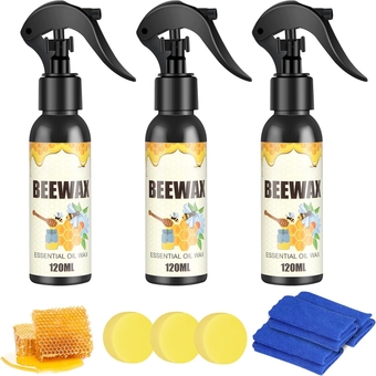 Natural Beeswax Spray, 3PCS Beeswax Spray Cleaner, Beeswax Furniture Polish, The Original Beeswax Spray, Wood Seasoning Beewax For Furniture, Floor, Tables, Cabinets