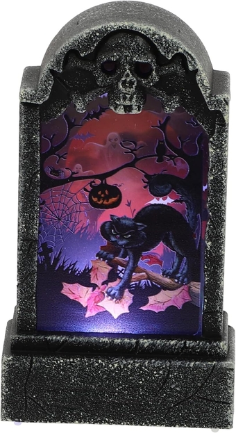 1pc Halloween Tombstone Lights Skeleton Tombstones Novel Halloween Desktop Ornament Halloween Night Light Outdoor Christmas Decorations Ghost Decor Outdoor LED Accessories Black