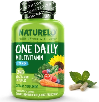 One Daily Multivitamin for Men - with Vitamins & Minerals + Organic Whole Foods - Supplement to Boost Energy, General Health - Non-GMO - 240 Capsules - 8 Month Supply