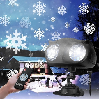 2023 Upgraded Christmas Snowflake Projector Lights, IP65 Waterproof LED Snowfall Spotlight Projector, Upgrade Rotating LED Snowfall Projection Lamp for Halloween Xmas Party Holiday